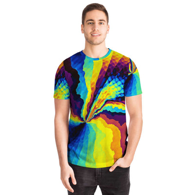 Retro Psychedelic Art Abstract Colorful Paint Festival Men Women T-shirt - kayzers