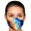 Abstract Colorful Beach Ocean Waves Clouds Kids Youth Adults All Fit Adjustable Face Mask With Filter - kayzers
