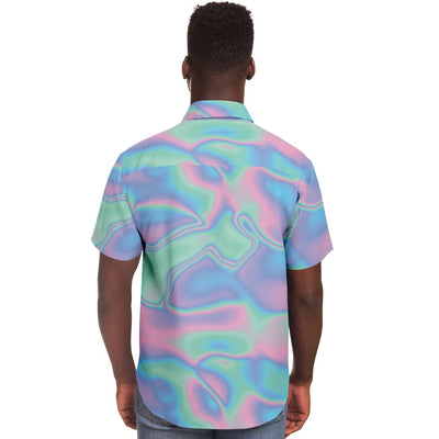 Pink Blue Holographic Iridescence Shirt - kayzers