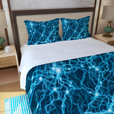 Electrical Waves Electric Print Three Piece Duvet Cover Set