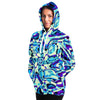 Aqua Blue Psychedelic Liquid Waves Abstract Alien Dmt Lsd Pullover Hoodie - kayzers