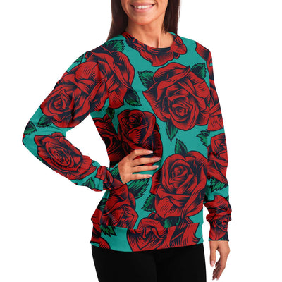 Roses Print Unisex Sweatshirt - kayzers