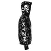 KYZR Raw Black And White Camouflage Cross Bones Skull Unisex Zip Up Hoodie - kayzers