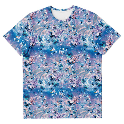 Purple Blue Floral Paisley Print Unisex Tshirt - kayzers