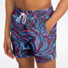 Fast Dry Red Blue Liquid Magma Plasma Psychedelic Swirls Trippy Print Swim Trunks, Surf Shorts, Swim Shorts - kayzers