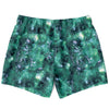Quick Dry Faded Emerald Green Abstract Galaxy Marble Print Swim Trunks, Surf Shorts, Swim Shorts - kayzers