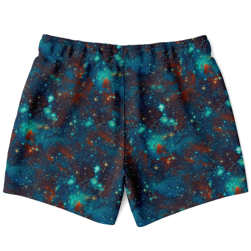 Quick Dry Blue Sky Galaxy Stars Space Abstract Clouds Print Swim Trunks, Surf Shorts, Running Shorts - kayzers