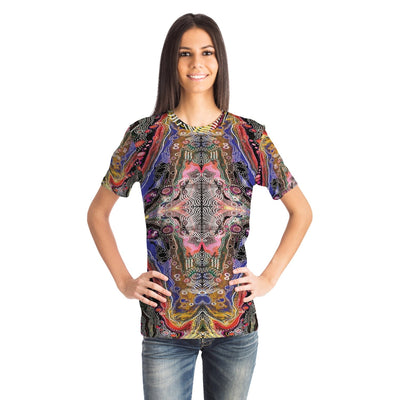 Abstract Psychedelic Trippy DMT Sacred Geometry Agate Marble Pattern T Shirt Unisex