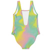 Pink Mint Green Yellow Ombre Holographic One Piece Swimsuit - kayzers