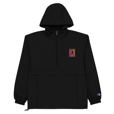 Run Embroidered Champion Packable Jacket Windbreaker - kayzers