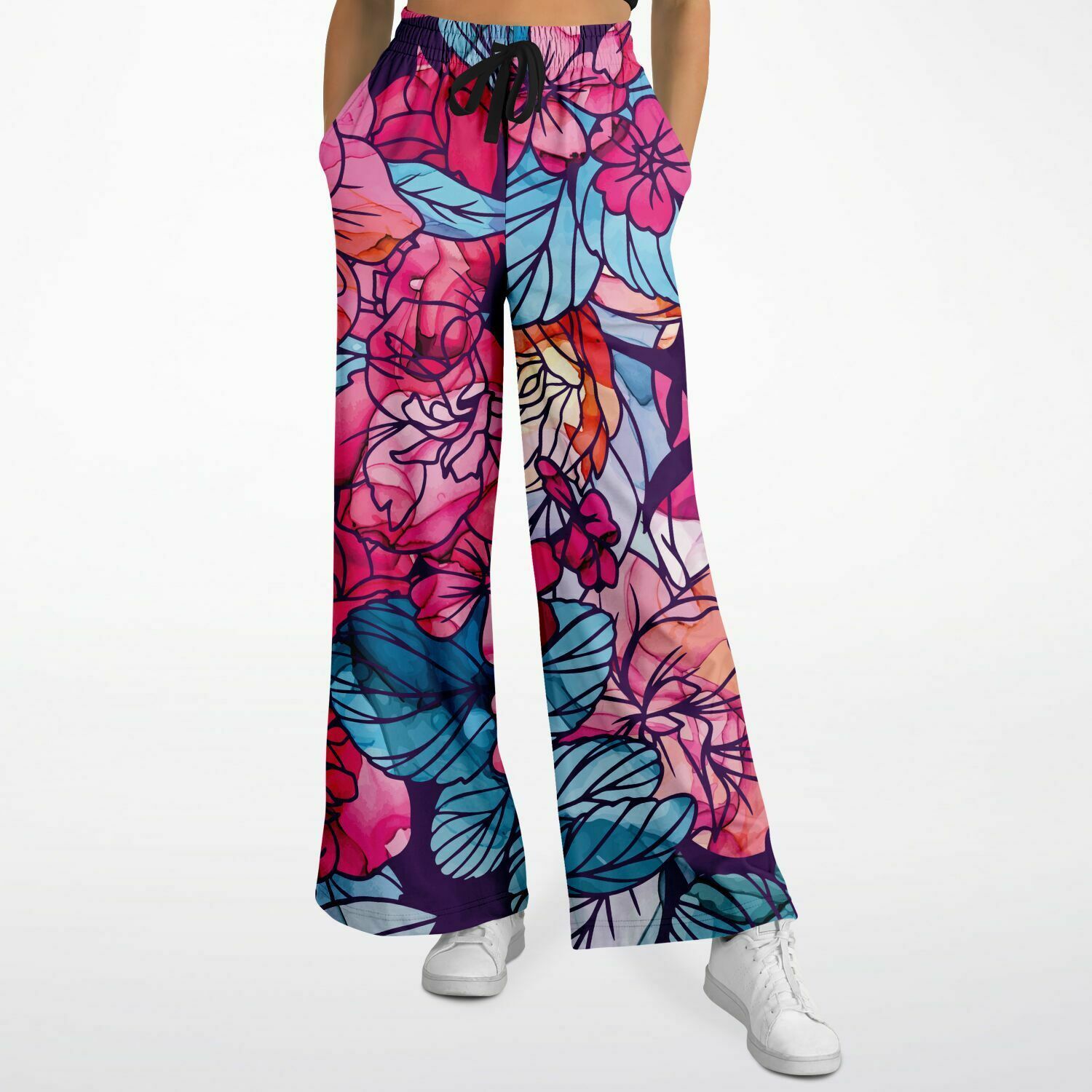 Colorful Floral Print Fashion Flare Joggers - kayzers