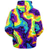 Abstract Iridescent Holographic Marble Pattern Beach Ocean Psychedelic Edm Festival Paint Microfleece Zip Up Hoodie - kayzers