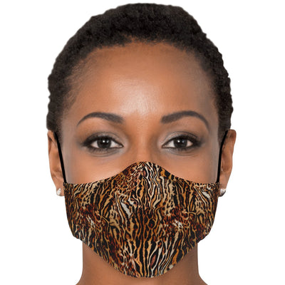 Tiger Animal Print Adult Youth Kids Adjustable Face Mask With Filter - kayzers