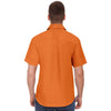 Golden Orange Geometric Floral Men's Short Sleeve Button Down Shirt - kayzers