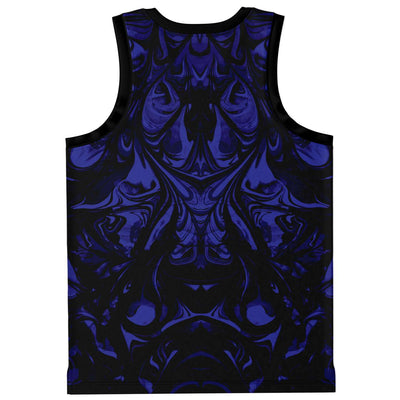 Blue Alien Basketball Jersey, Sweat Wicking Mesh Fabric Tank Top - kayzers