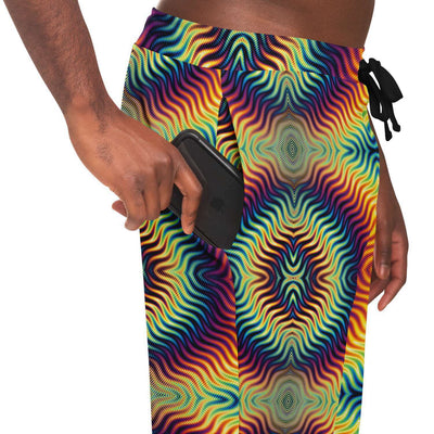 Sporty Psychedelic Waves Unisex Athletic Joggers - kayzers
