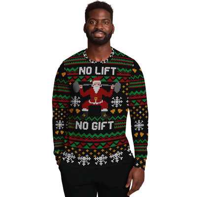 Funny Gym Lifting Christmas Sweatshirt, Ugly Christmas Sweater - kayzers