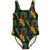 Tropical Beach Floral Print One Piece Swimsuit - kayzers