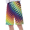 Abstract Psychedelic Illusion Colorful Waves Edm Festival Lsd Dmt Print Men's Beach Shorts