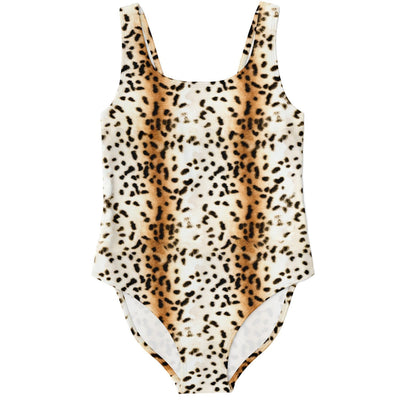 White Leopard Animal Print One Piece Swimsuit
