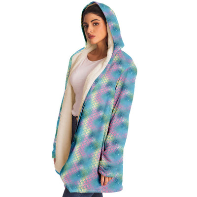 Mermaid Scales Glitter Watercolor Paint Ombre Iridescence Unisex Cloak - kayzers