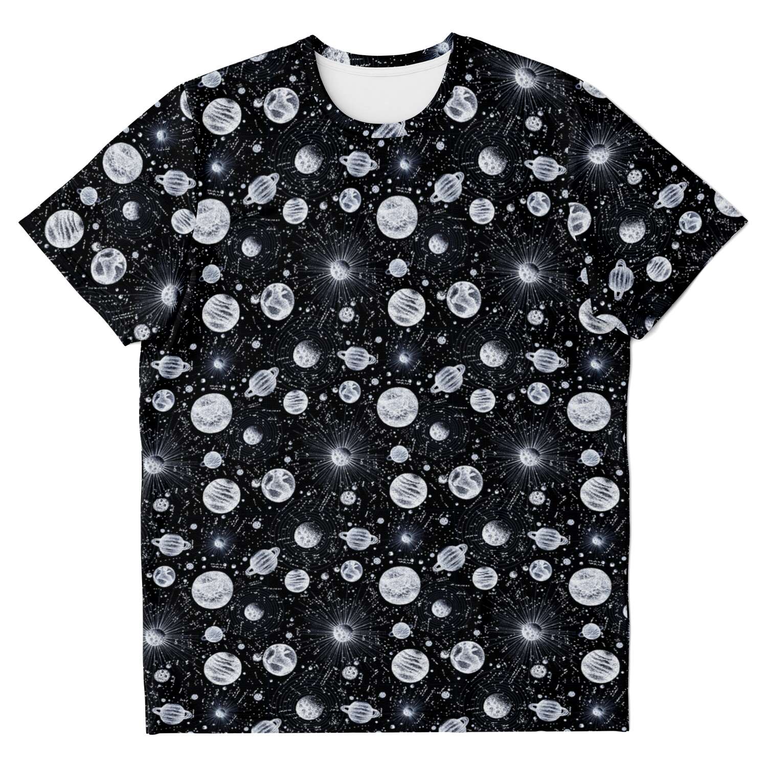 Planet Stars Celestial Bodies Pattern Unisex T-shirt - kayzers
