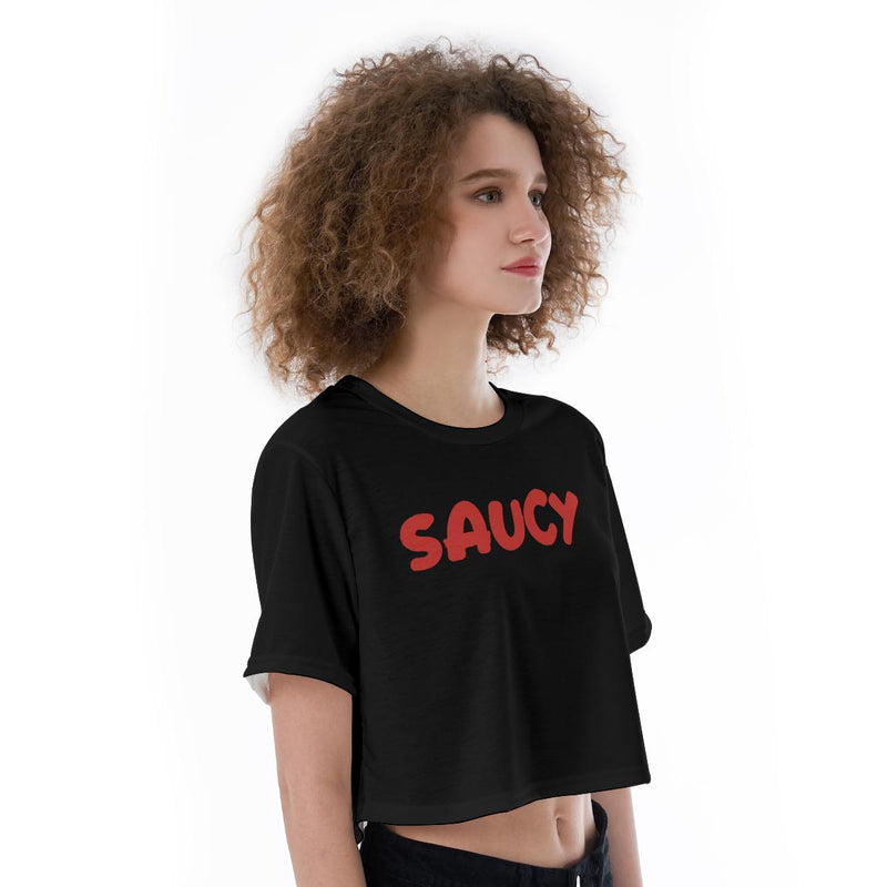 Saucy Print Cropped T-Shirt, Saucy Print Crop Top