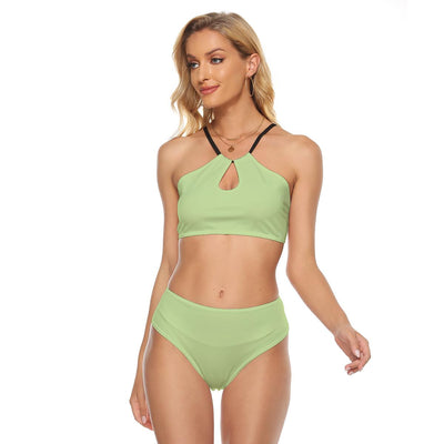 Soft Green Bikini Set, Soft Green Women's Cami Swimsuit, Soft Green Two Piece Swimsuit
