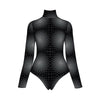 Optical Illusion Abstract Geometric Spiral Print Women's Turtleneck Long Sleeve Bodysuit