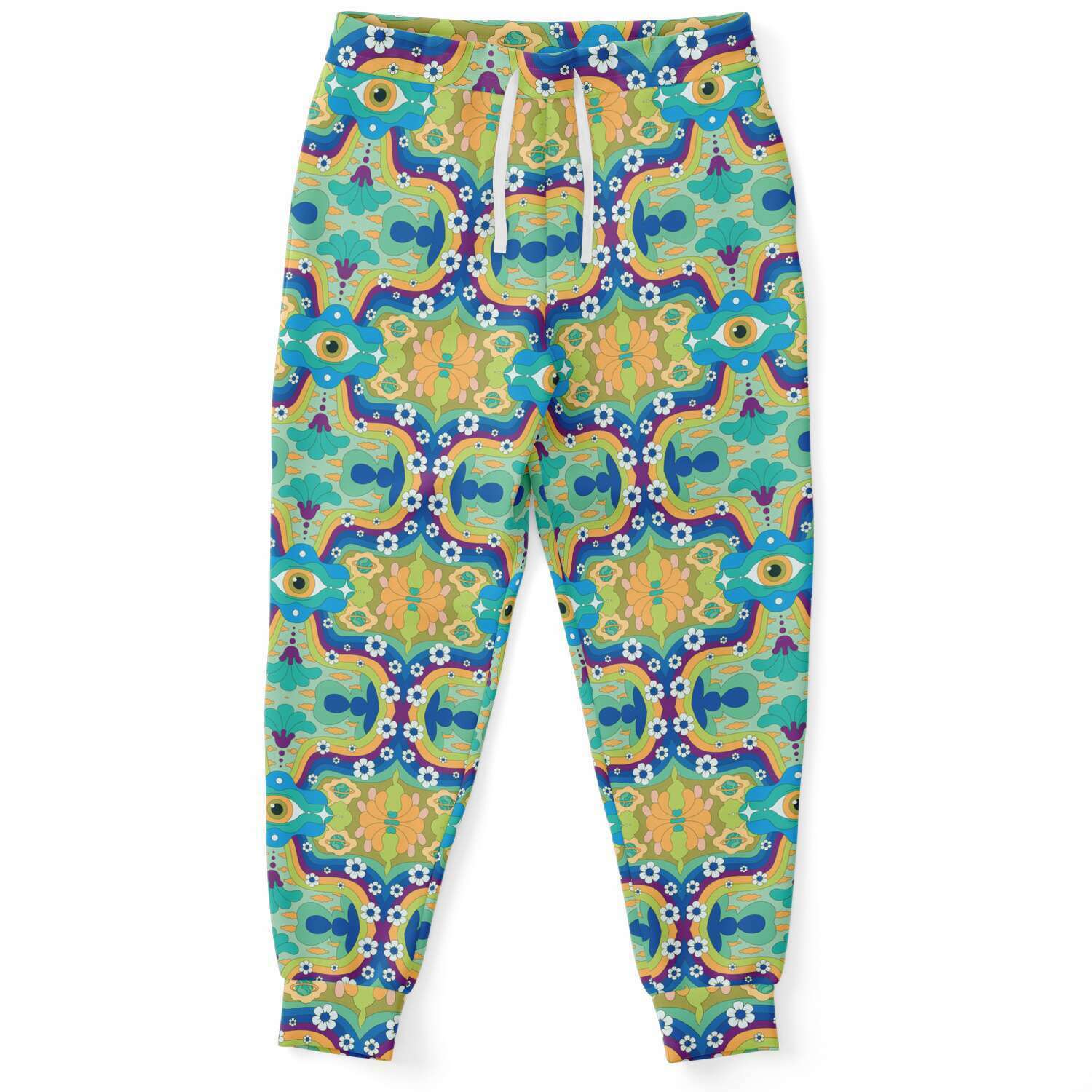 Psychedelic Floral Eye Unisex Joggers - kayzers