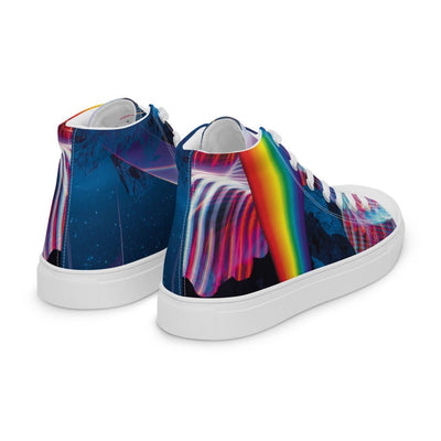 The Prism Party Rainbow Print Men’s High Top Canvas Shoes - kayzers