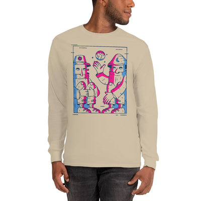 Wooden People Talking Darkness And Light Men’s Long Sleeve Shirt - kayzers