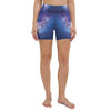 Nebula Space Blue Galaxy Yoga Shorts