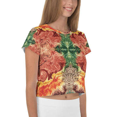 Abstract Jungle Fire Flame Crop Top