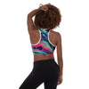 Abstract Colorful Paint Splash Padded Sports Bra