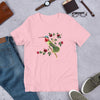 Soft Pink Hummingbird Roses T-shirt For Women