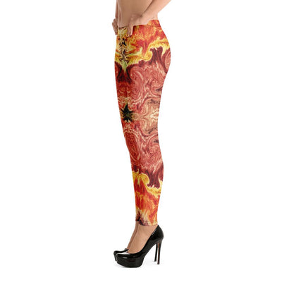 Abstract Jungle Fire Flame Leggings