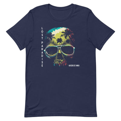 Lost Paradise Beach Tropical Skull T-Shirt