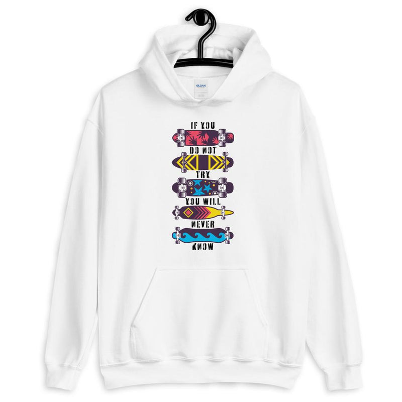 Skateboarding Hoodie With Inspirational Quote