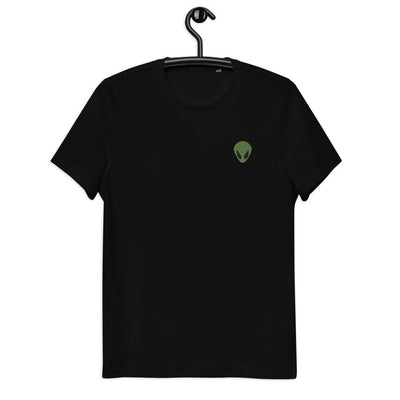 Alien Head Embroidered Unisex Organic Cotton T-Shirt