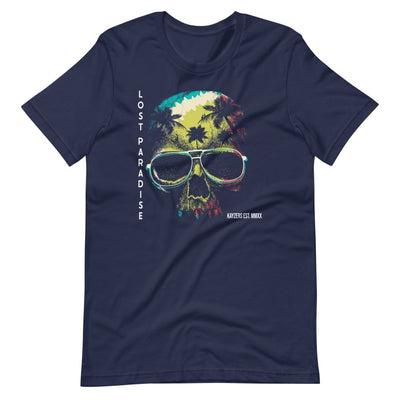 Lost Paradise Beach Tropical Skull T-Shirt