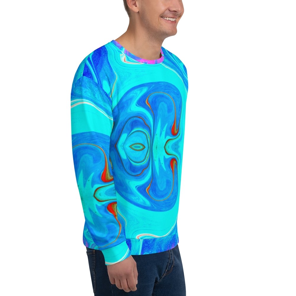 Aqua Blue Abstract Colorful Sweatshirt | kayzers