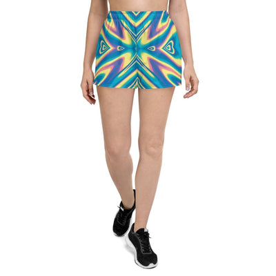 Liquid Psychedelic Colorful Abstract Women's Athletic Short