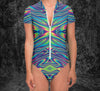 Psychedelic Trippy Lsd Dmt Alien Holographic Half Sleeve UV Protection Bodysuit - kayzers