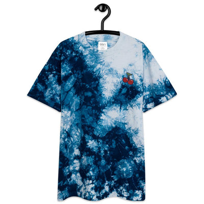 Cherry Embroidered Oversized tie-dye t-shirt - kayzers