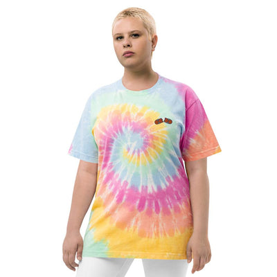 Broken Skateboard Embroidered Rainbow Oversized tie-dye t-shirt - kayzers