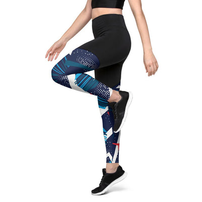 Geometric Pattern Sports Leggings, Butt Lifting Leggings - kayzers