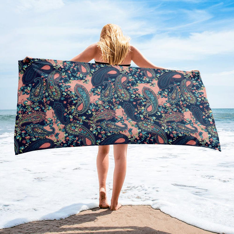 Paisley Pattern Print Beach Towel - kayzers