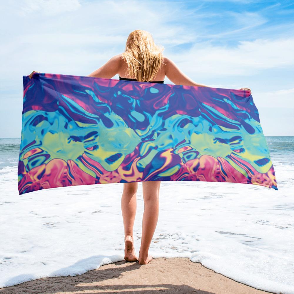Colorful Holographic Iridescent Beach Towel - kayzers