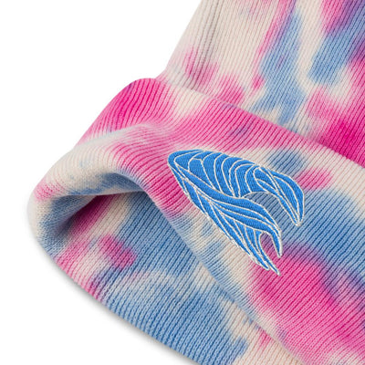 Kanagawa Ocean Wave Embroidered Tie-dye beanie - kayzers